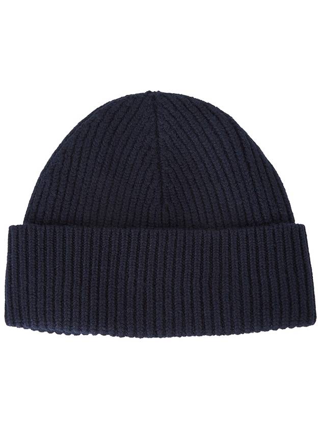 Logo Patch Merano Wool Beanie Navy - AMI - BALAAN 3