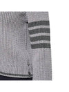 4 Bar Cable Wool Crop Cardigan Grey - THOM BROWNE - BALAAN 5