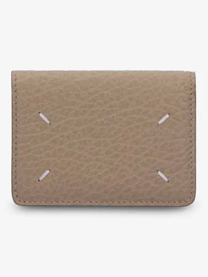 Signature Stitch Trifold Leather Half Wallet Beige - MAISON MARGIELA - BALAAN 2