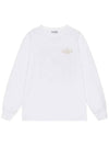 Logo Print Cotton Long Sleeve T-Shirt White - GANNI - BALAAN 2