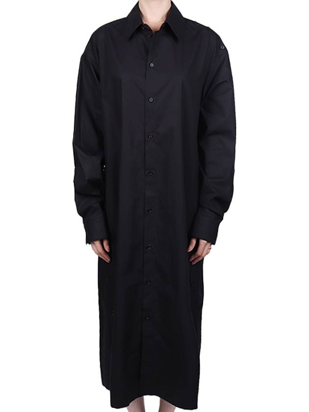 Playful Button Shirt Midi Dress Black - LEMAIRE - BALAAN.