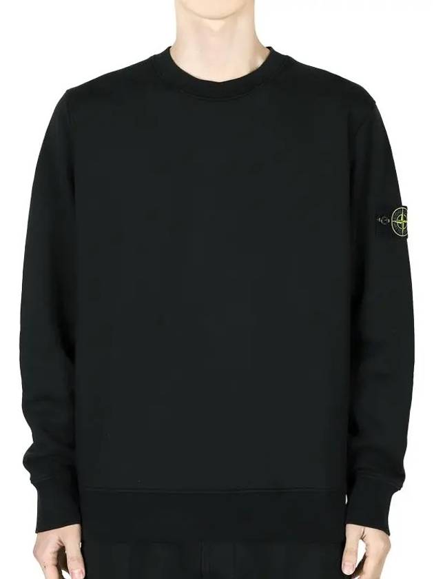 6100044 Organic Cotton Fleece Sweatshirt Black - STONE ISLAND - BALAAN 3