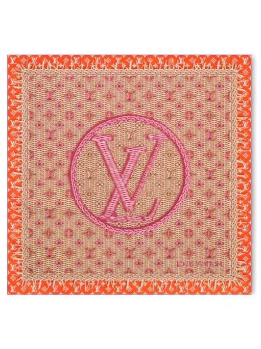 Monogram Rattan Square 90 Scarf Orange - LOUIS VUITTON - BALAAN 2