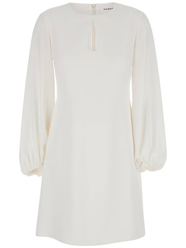 White Cut-Out Short Dress In Light Fabric Woman - P.A.R.O.S.H. - BALAAN 1