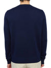 Men's Mini Heart Logo Merino Wool Knit Top Dark Navy - AMI - BALAAN 5