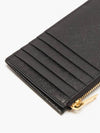 Monogram Fragment Zipper Card Wallet Black - SAINT LAURENT - BALAAN 4