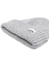 Logo Patch Knit Beanie Grey - GANNI - BALAAN 3