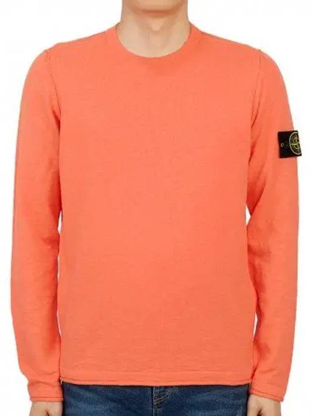 Wappen Patch Crew Neck Knit Top Orange - STONE ISLAND - BALAAN 3