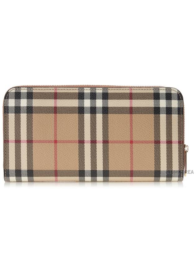 Check Zip Around Long Wallet Archive Beige - BURBERRY - BALAAN 4