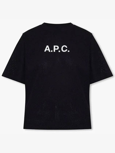 Mae Pique Mesh Short Sleeve T-Shirt Black - A.P.C. - BALAAN 2