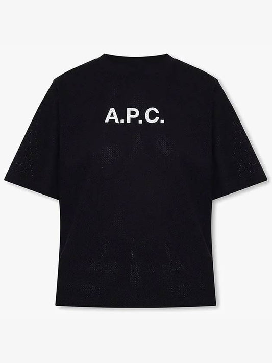 Mae Pique Mesh Short Sleeve T-Shirt Black - A.P.C. - BALAAN 2