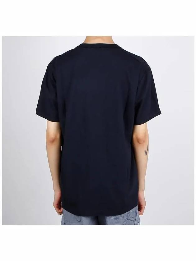 Fissato Treatment Organic Cotton Short Sleeve T-Shirt Navy - STONE ISLAND - BALAAN 5