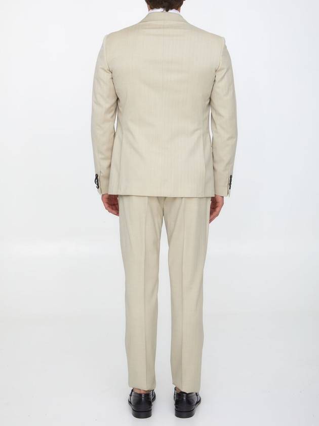 Sand-Colored Wool Two-Piece Suit - TONELLO - BALAAN 4