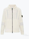 Reflective Jacquard Knit Zip-up Cardigan Ivory - STONE ISLAND - BALAAN 2