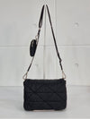 Direx Re Nylon Quilted Padded Medium Shoulder Bag Black Cross - PRADA - BALAAN 3