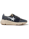 White Star Print Nylon Low Top Sneakers Dark Blue - GOLDEN GOOSE - BALAAN 3