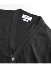 Men's Sustainable Classic Diagonal Wool Cardigan Dark Grey - THOM BROWNE - BALAAN 6