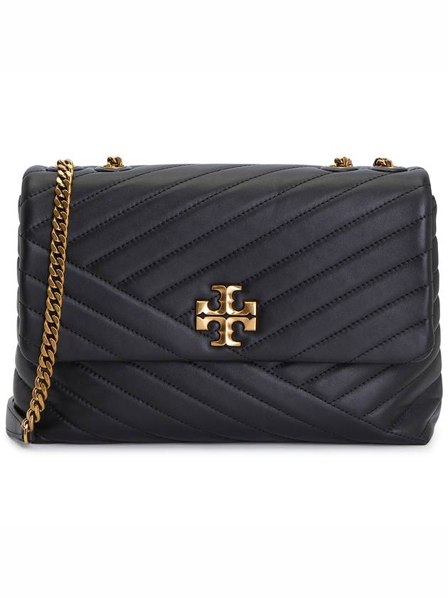 Kira Chevron Convertible Shoulder Bag Black - TORY BURCH - BALAAN 2