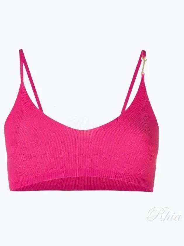 Le Bandeau Pralu Logo Knit Bra Pink - JACQUEMUS - BALAAN 2