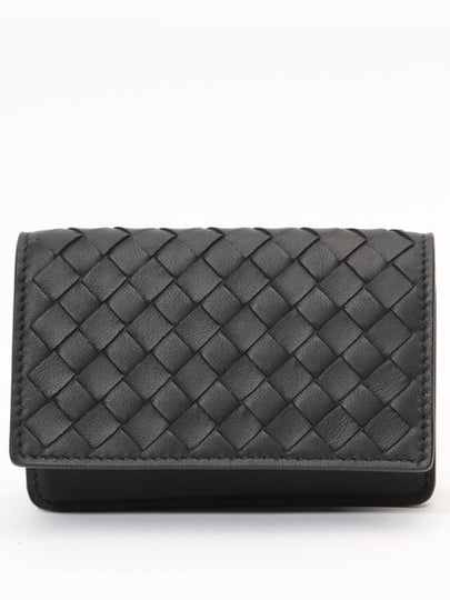 Intrecciato Flap Card Wallet Black - BOTTEGA VENETA - BALAAN 2