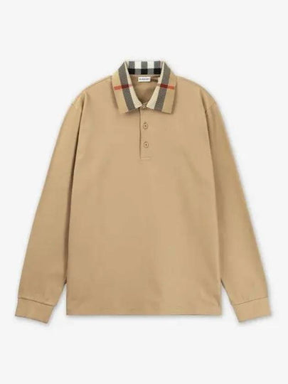 Check Collar Long Sleeve Polo Shirt Archive Beige - BURBERRY - BALAAN 2