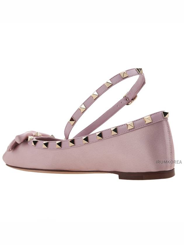 Rockstud Satin Ballerina Pink - VALENTINO - BALAAN 4