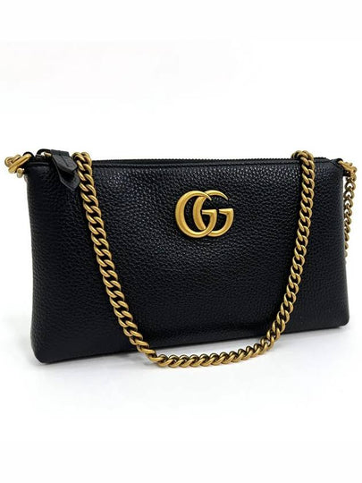 GG Logo Leather Square Chain Shoulder Bag Black - GUCCI - BALAAN 2