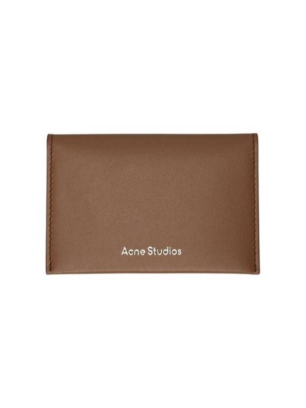 Folded Leather Card Wallet Camel Brown - ACNE STUDIOS - BALAAN 1