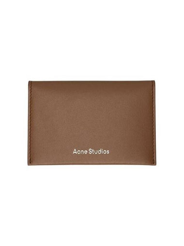 Folded Leather Card Wallet Camel Brown - ACNE STUDIOS - BALAAN 1