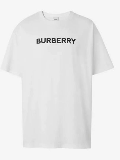 logo print cotton short sleeve t-shirt white - BURBERRY - BALAAN 2