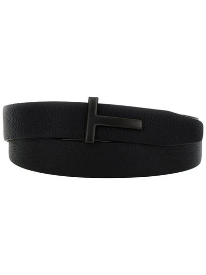 Black Reversible Leather Belt Black - TOM FORD - BALAAN 2