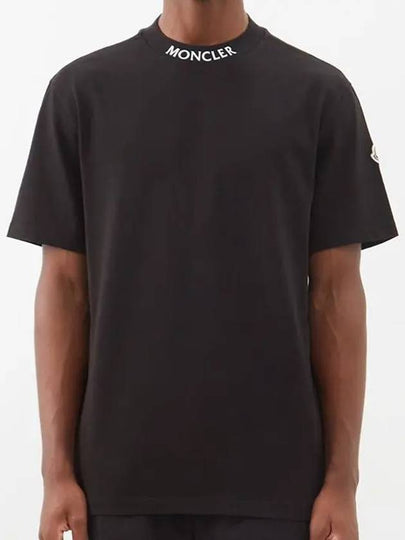 Logo Cotton Short Sleeve T-Shirt Black - MONCLER - BALAAN 2