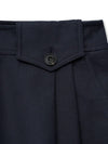 Heavy Chino Wide Bermuda Shorts Navy - NOIRER FOR WOMEN - BALAAN 6