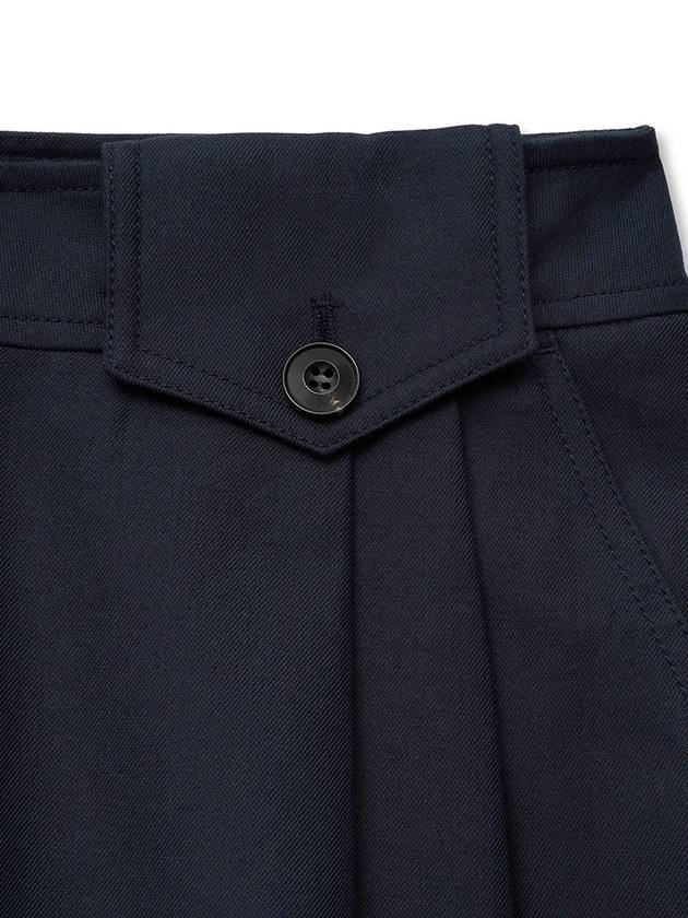 Heavy Chino Wide Bermuda Shorts Navy - NOIRER FOR WOMEN - BALAAN 6