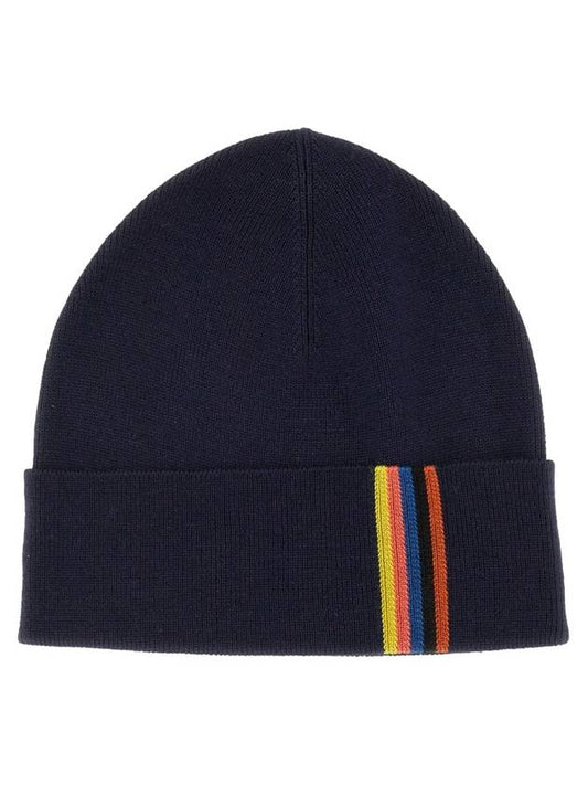 Artist Striped Wool Beanie Navy - PAUL SMITH - BALAAN 1