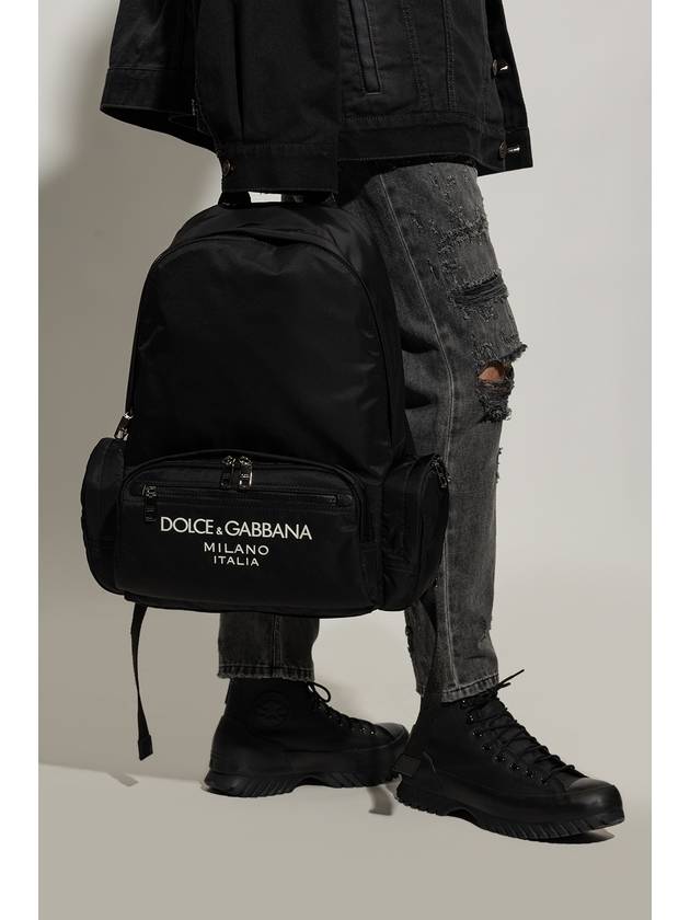 logo nylon backpack black - DOLCE&GABBANA - BALAAN 3