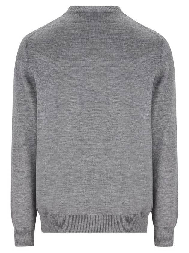 Crew Neck Wool Sweatshirt Grey - FENDI - BALAAN 3