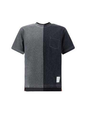 short sleeve t shirt MJS269FJ0055 997 GRAY - THOM BROWNE - BALAAN 1