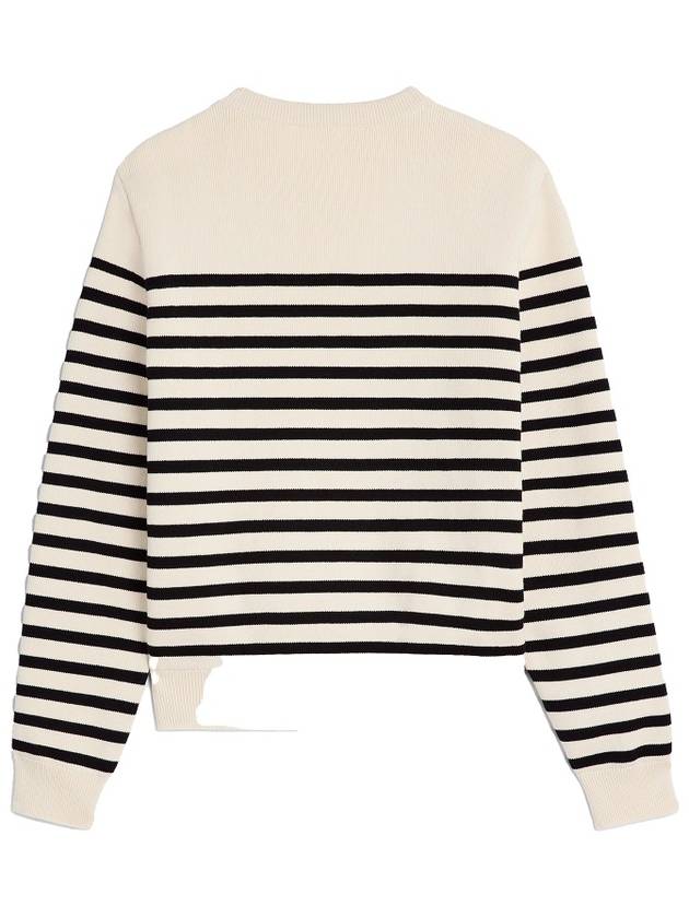 Mariniere Cotton Knit Top Off-White Black - CELINE - BALAAN 3