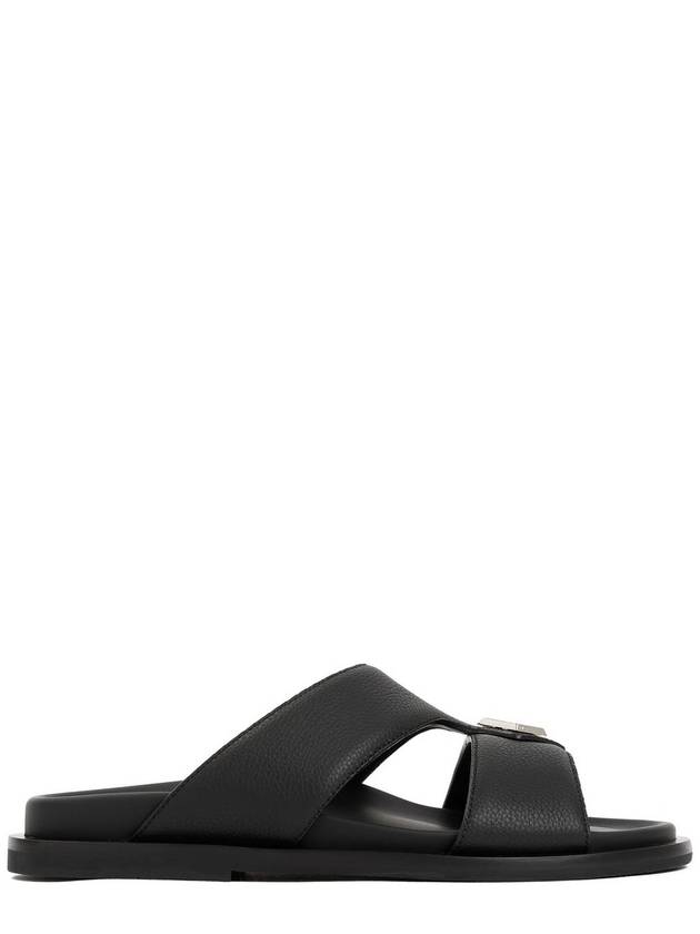 Aqua Grained Calfskin Sandal Black - DIOR - BALAAN 4