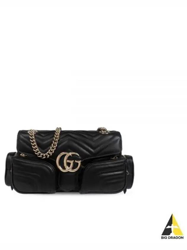 GG Marmont Small Multi Pocket Leather Shoulder Bag Black - GUCCI - BALAAN 2