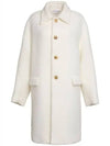 Single Wool Shearling Coat White - BOTTEGA VENETA - BALAAN 2