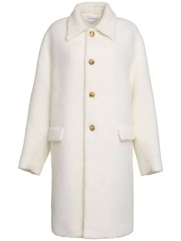 Single Wool Shearling Coat White - BOTTEGA VENETA - BALAAN 2