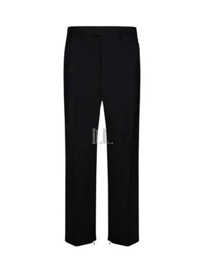 Zipper Wool Slim Straight Pants Black - OFF WHITE - BALAAN 2