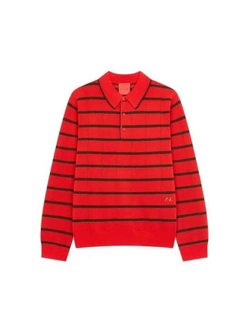 COMMISSION Striped Wool Polo Knit Red 271765 - PAUL SMITH - BALAAN 1