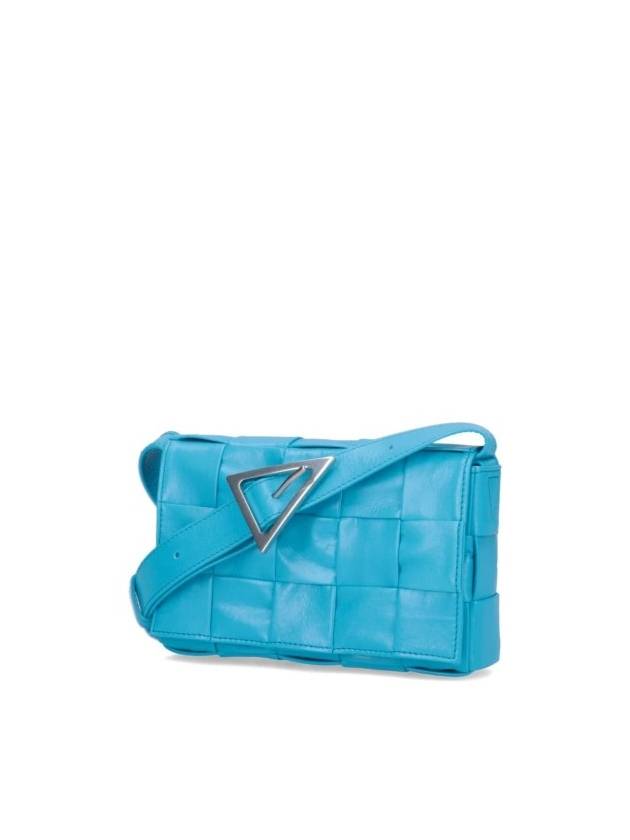 Cassette Intrecciato Small Leather Cross Bag Light Blue - BOTTEGA VENETA - BALAAN 9