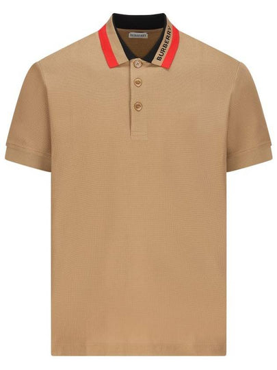 Logo Stripe Short Sleeve Polo Shirt Brown - BURBERRY - BALAAN 2