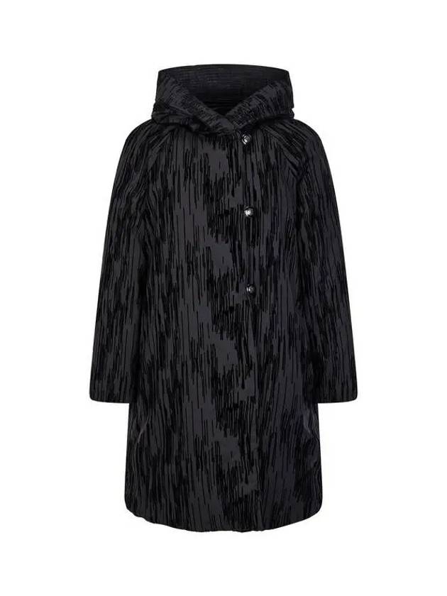 Women s Line Pattern Hooded Padded Coat Black - EMPORIO ARMANI - BALAAN 1