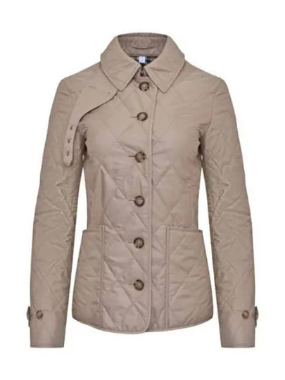 Diamond Quilted Thermoregulated Jacket New Chino Beige - BURBERRY - BALAAN 2