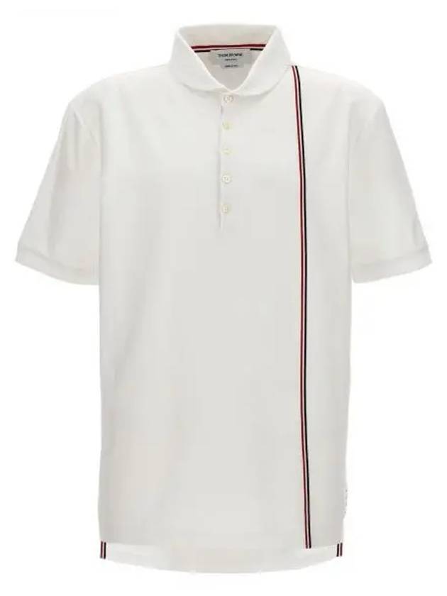 RWB Stripe Polo Shirt White - THOM BROWNE - BALAAN 2